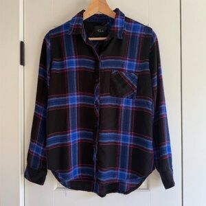 Rails Black and Blue Plaid Button Down Shirt